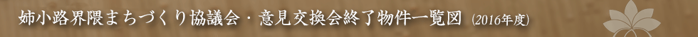 姉小路界隈まちづくり協議会・意見交換会終了物件一覧図 2016年度