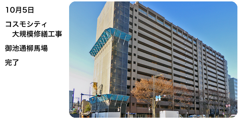 10月5日 コスモシイティ大規模修繕工事 御池通柳馬場 完了