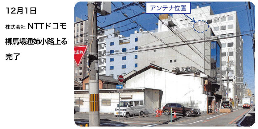 12月1日 株式会社NTTドコモ 柳馬場通姉小路上る 完了