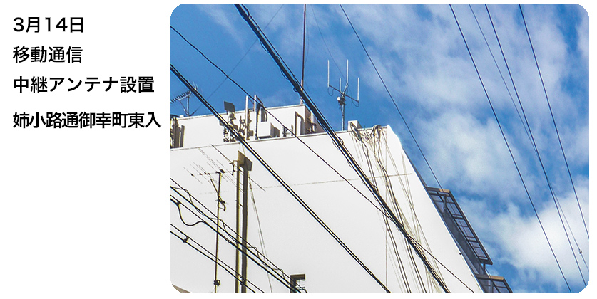 2019年3月14日 移動通信中継アンテナ設置 姉小路通御幸町東入
